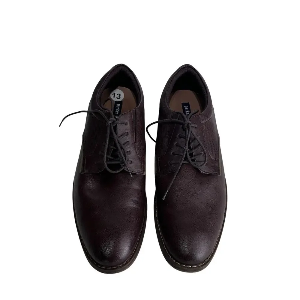 Parker & Sky Mens Dress Shoes Brown Lace Up Oxford Work Career Size 13